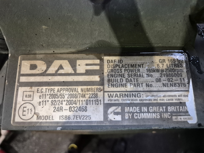 DAF GR165U2 EUR5 Engine (Truck) - Двигатель для Грузовиков: фото 2 DAF GR165U2 EUR5 Engine (Truck) - Двигатель для Грузовиков: фото 2
