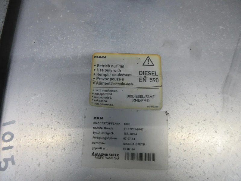 MAN 81.12201-6407 // 400 LITER MAN 26.320 EURO 6 MODEL 2016 - Топливный бак для Грузовиков: фото 5 MAN 81.12201-6407 // 400 LITER MAN 26.320 EURO 6 MODEL 2016 - Топливный бак для Грузовиков: фото 5