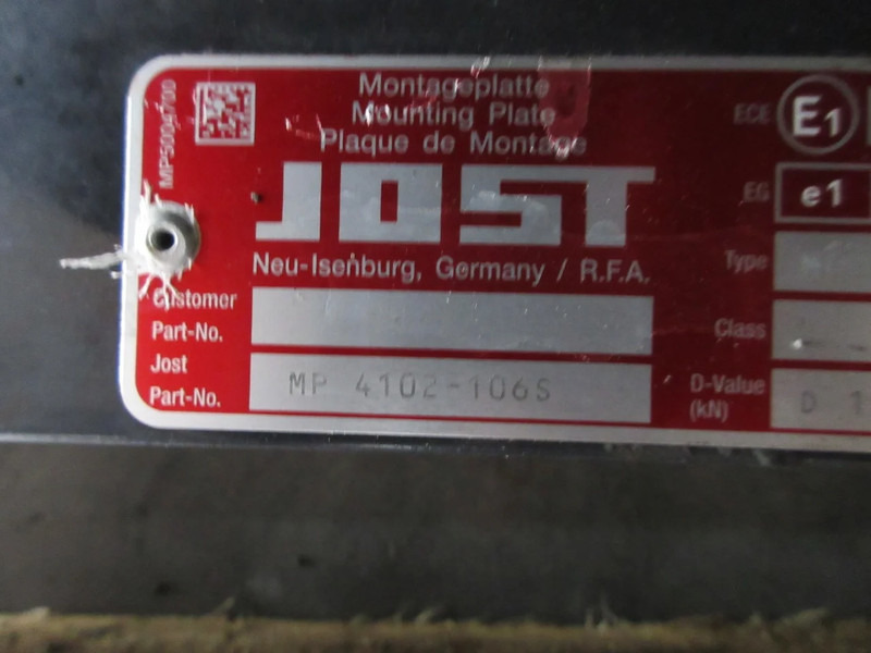 Седло для Грузовиков jost 81.42710-6303// JOST D 152//MP20// 81.42710-6303// JOST D 152//MP20// MAN 18.420 EURO 6 MODEL 2020: фото 6