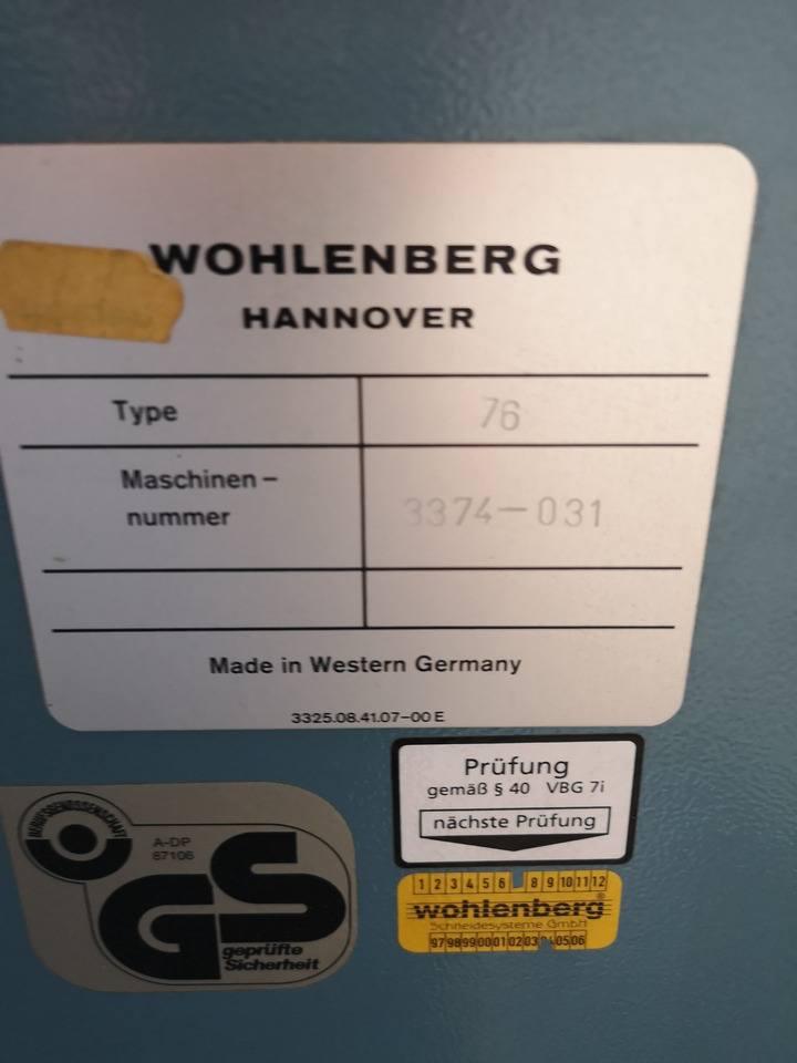High-speed cutter Wohlenberg WP 76 SPM - Бумагорезательная машина: фото 2 High-speed cutter Wohlenberg WP 76 SPM - Бумагорезательная машина: фото 2