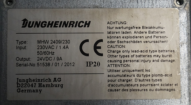 Jungheinrich 50461442 | Charger build-in 230Vac/1.4A 50/60Hz 24 VDC/9A sn. SIS3 Charger build-in 230Vac/1.4A 50/60Hz 24 VDC/9A sn. SIS38/01/2012 IP20 for EMC110 - Аккумулятор для Погрузочно-разгрузочной техники: фото 2 Jungheinrich 50461442 | Charger build-in 230Vac/1.4A 50/60Hz 24 VDC/9A sn. SIS3 Charger build-in 230Vac/1.4A 50/60Hz 24 VDC/9A sn. SIS38/01/2012 IP20 for EMC110 - Аккумулятор для Погрузочно-разгрузочной техники: фото 2