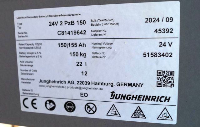 Jungheinrich unknown | Battery 24 2PZB150 year 2024 weight 150 kg sn. C81419642 - Аккумулятор для Погрузочно-разгрузочной техники: фото 3 Jungheinrich unknown | Battery 24 2PZB150 year 2024 weight 150 kg sn. C81419642 - Аккумулятор для Погрузочно-разгрузочной техники: фото 3