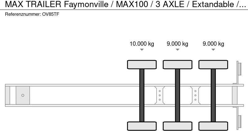 Низкорамный полуприцеп Max Trailer Faymonville / MAX100 / 3 AXLE / Extandable / Air suspended / 2x Unused: фото 15 Низкорамный полуприцеп Max Trailer Faymonville / MAX100 / 3 AXLE / Extandable / Air suspended / 2x Unused: фото 15