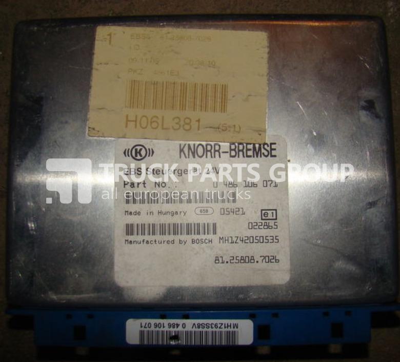 MAN TGA, TGX, Control unit EBS, EDC, ECU, 81258087026, 0486106071, 5/8 control unit - Блок управления для Грузовиков: фото 2 MAN TGA, TGX, Control unit EBS, EDC, ECU, 81258087026, 0486106071, 5/8 control unit - Блок управления для Грузовиков: фото 2