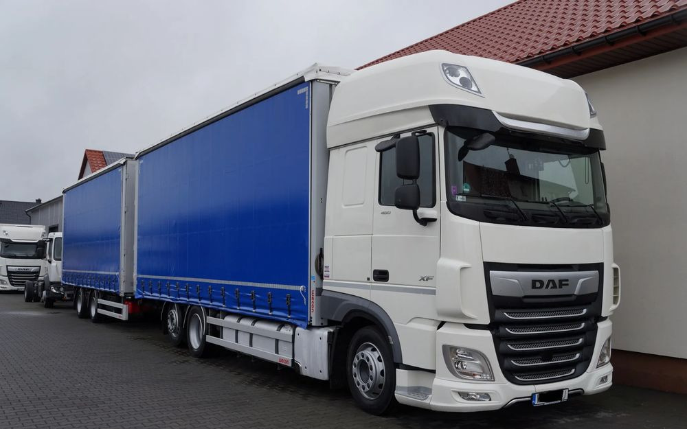 DAF XF 480 EURO 6 ZESTAW TANDEM PRZEJAZDOWY 120 M3 7,7 M + 7,7 M WECON - Тентованный грузовик: фото 1 DAF XF 480 EURO 6 ZESTAW TANDEM PRZEJAZDOWY 120 M3 7,7 M + 7,7 M WECON - Тентованный грузовик: фото 1