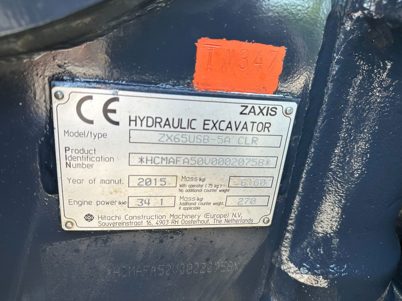 Мини-экскаватор Hitachi ZX65USB-5A CLR: фото 29