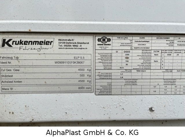 Krukenmeier Schiebeplane 1-Achs Hänger - Тентованный прицеп: фото 5 Krukenmeier Schiebeplane 1-Achs Hänger - Тентованный прицеп: фото 5