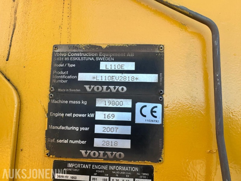2007 Volvo L110E HJULLASTER - 11000 Timer - Колёсный погрузчик: фото 4 2007 Volvo L110E HJULLASTER - 11000 Timer - Колёсный погрузчик: фото 4