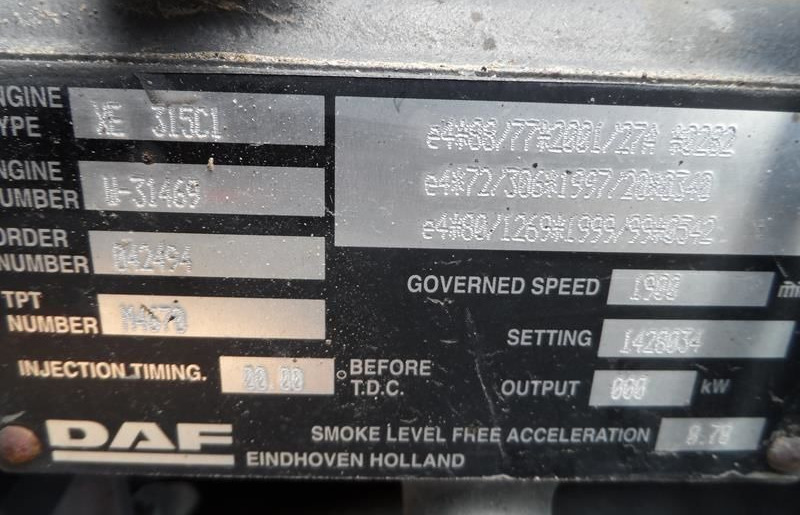 DAF XE 315 C1 DAF XF - Двигатель для Грузовиков: фото 2 DAF XE 315 C1 DAF XF - Двигатель для Грузовиков: фото 2