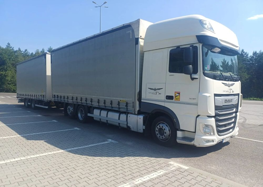 DAF XF 480 SUPER SPACE CAB / ZESTAW TANDEM PRZEJAZDOWY 120 M3 / SSC / ACC /EURO 6 - Тентованный грузовик, Тентованный прицеп: фото 1 DAF XF 480 SUPER SPACE CAB / ZESTAW TANDEM PRZEJAZDOWY 120 M3 / SSC / ACC /EURO 6 - Тентованный грузовик, Тентованный прицеп: фото 1