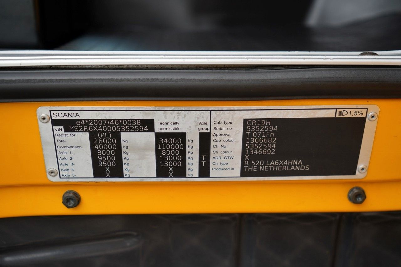 Тягач Scania R 520 / V8 / 6x4 / DMC: 110 TON / I-PARK COOL /: фото 18