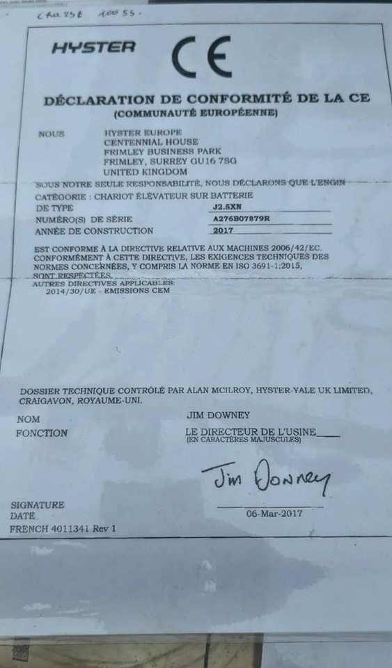 Hyster J2.5XN в лизинг Hyster J2.5XN: фото 17