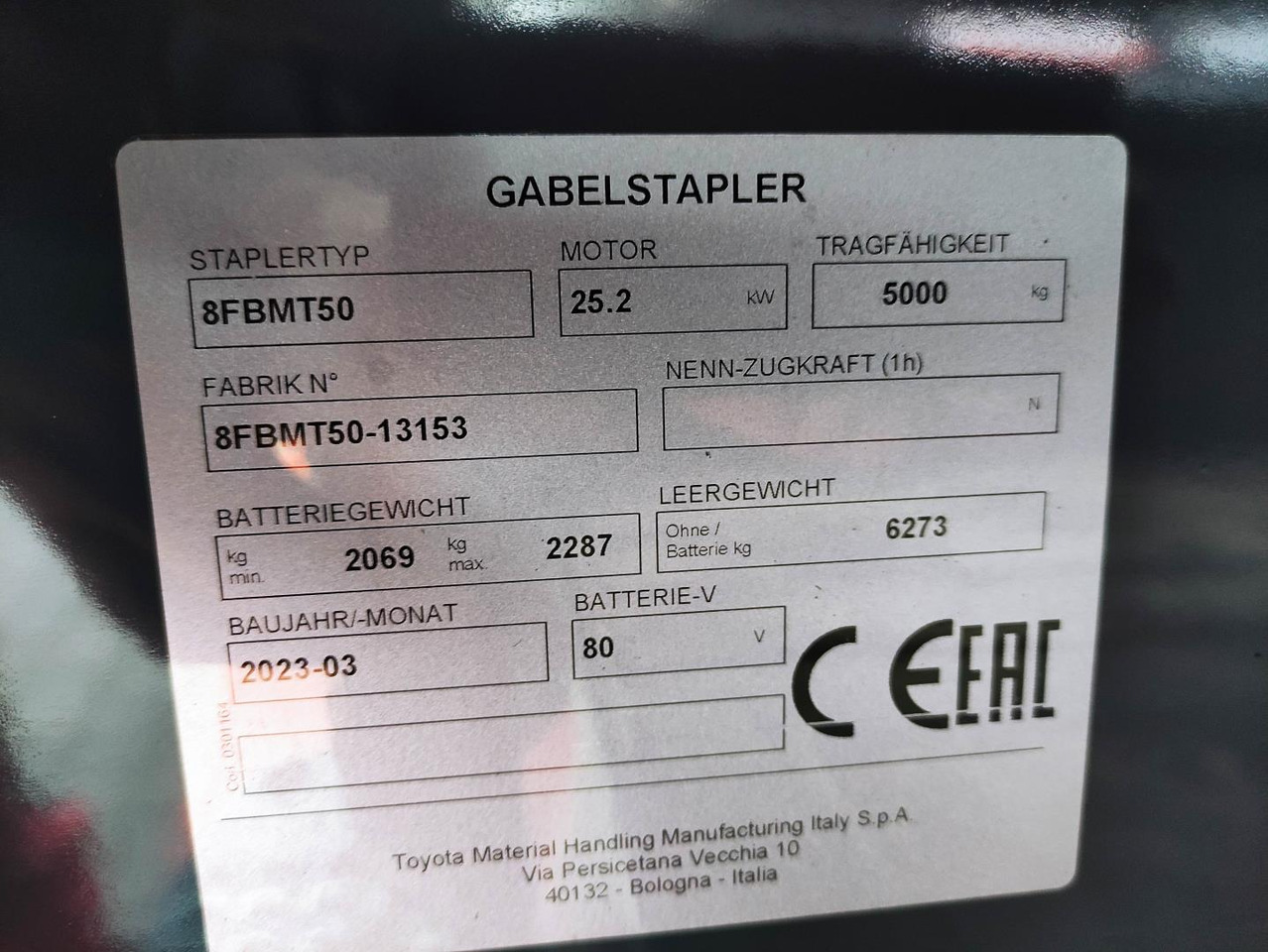 Toyota 8FBMT50 (NEU) - Электропогрузчик: фото 1 Toyota 8FBMT50 (NEU) - Электропогрузчик: фото 1