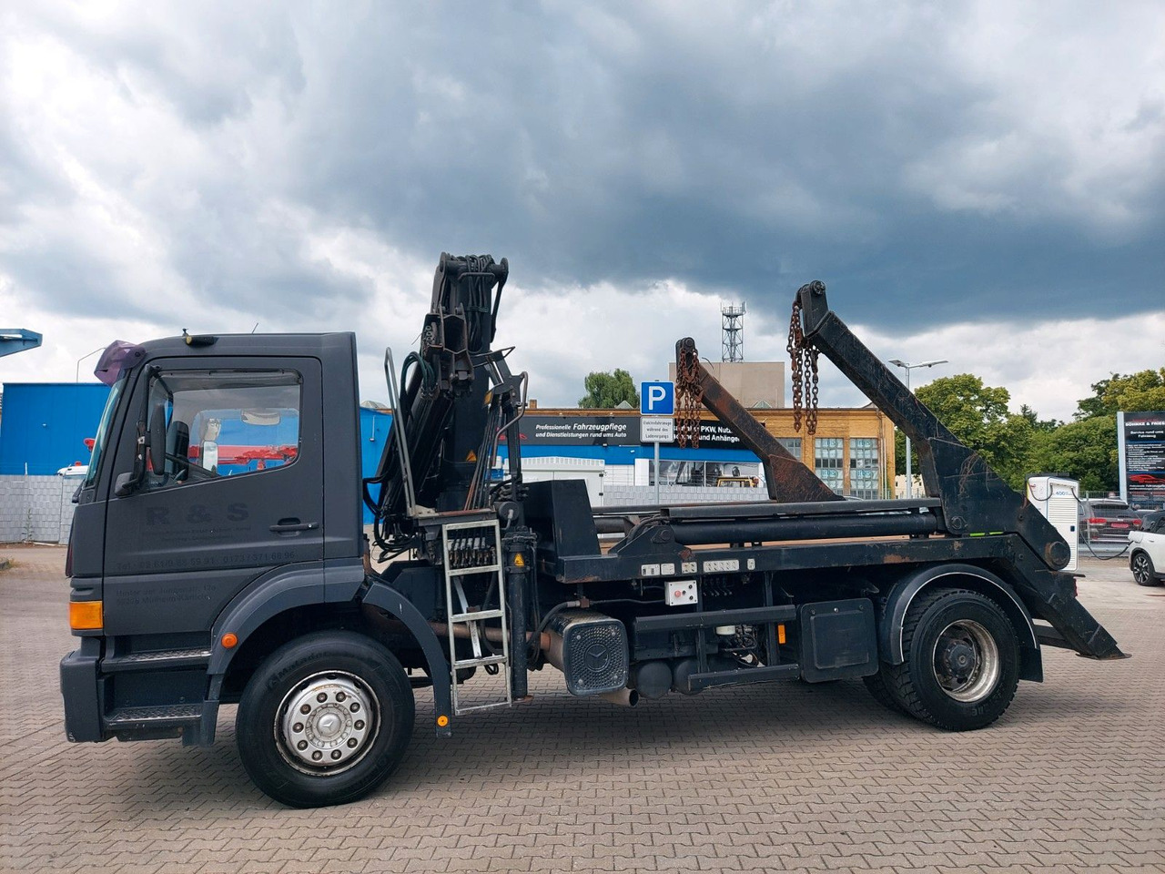 Самосвал, Автоманипулятор Mercedes-Benz Actros 1828 Hiab Absetzkipper Hiab Kran Absetzer: фото 9