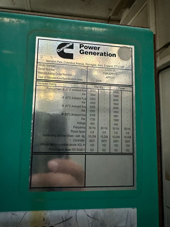 CUMMINS QSK60-G4 - Электрогенератор: фото 1 CUMMINS QSK60-G4 - Электрогенератор: фото 1