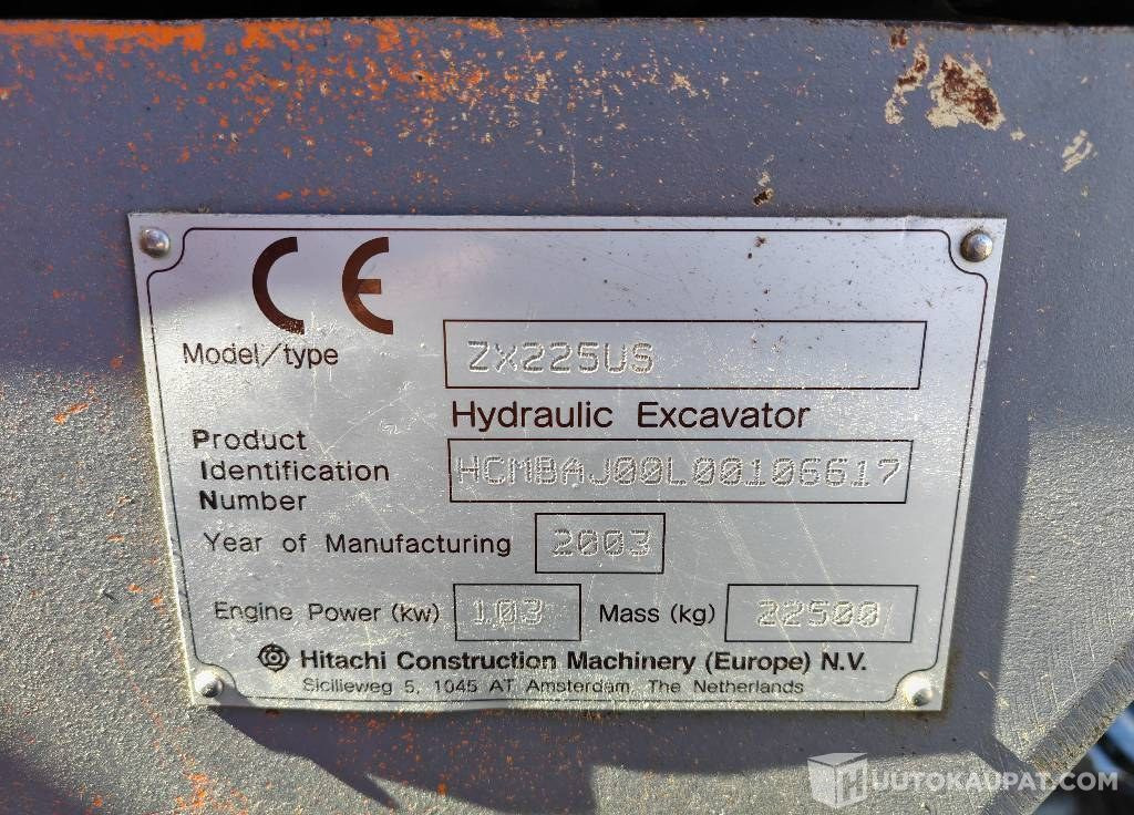 Гусеничный экскаватор Hitachi ZX 225 US, 2003, 16 156 h Kaivinkone, Kurikka: фото 11