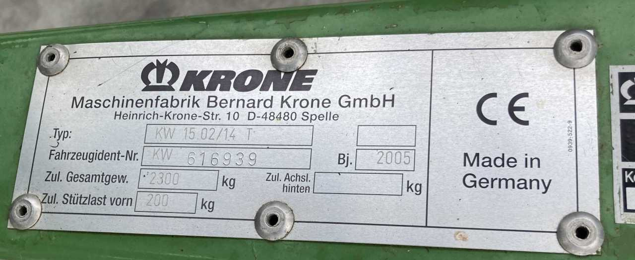Krone KW 15.02/14 schudder weidebouwmachines - Сеноворошилка: фото 4 Krone KW 15.02/14 schudder weidebouwmachines - Сеноворошилка: фото 4