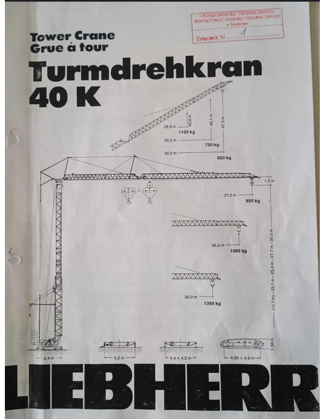 Liebherr 40K, 3x TS 30m HuH, perfect condition - Башенный кран: фото 3 Liebherr 40K, 3x TS 30m HuH, perfect condition - Башенный кран: фото 3