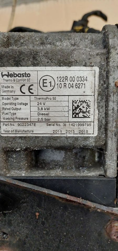 OGRZEWANIE POSTOJOWE WEBASTO TERMOPRO 50 MERCEDES ACTROS MP4 - Отопление/ Вентиляция для Грузовиков: фото 2 OGRZEWANIE POSTOJOWE WEBASTO TERMOPRO 50 MERCEDES ACTROS MP4 - Отопление/ Вентиляция для Грузовиков: фото 2