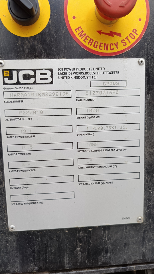 JCB G20QS - Электрогенератор: фото 5 JCB G20QS - Электрогенератор: фото 5