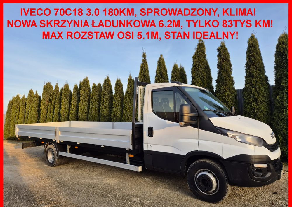 Iveco 70C18 3.0 180KM/ Skrzyniowy / 1 Właściciel/ Himatic 8b/ Rozstaw osi max 5.1m/ - Малотоннажный бортовой грузовик: фото 1 Iveco 70C18 3.0 180KM/ Skrzyniowy / 1 Właściciel/ Himatic 8b/ Rozstaw osi max 5.1m/ - Малотоннажный бортовой грузовик: фото 1