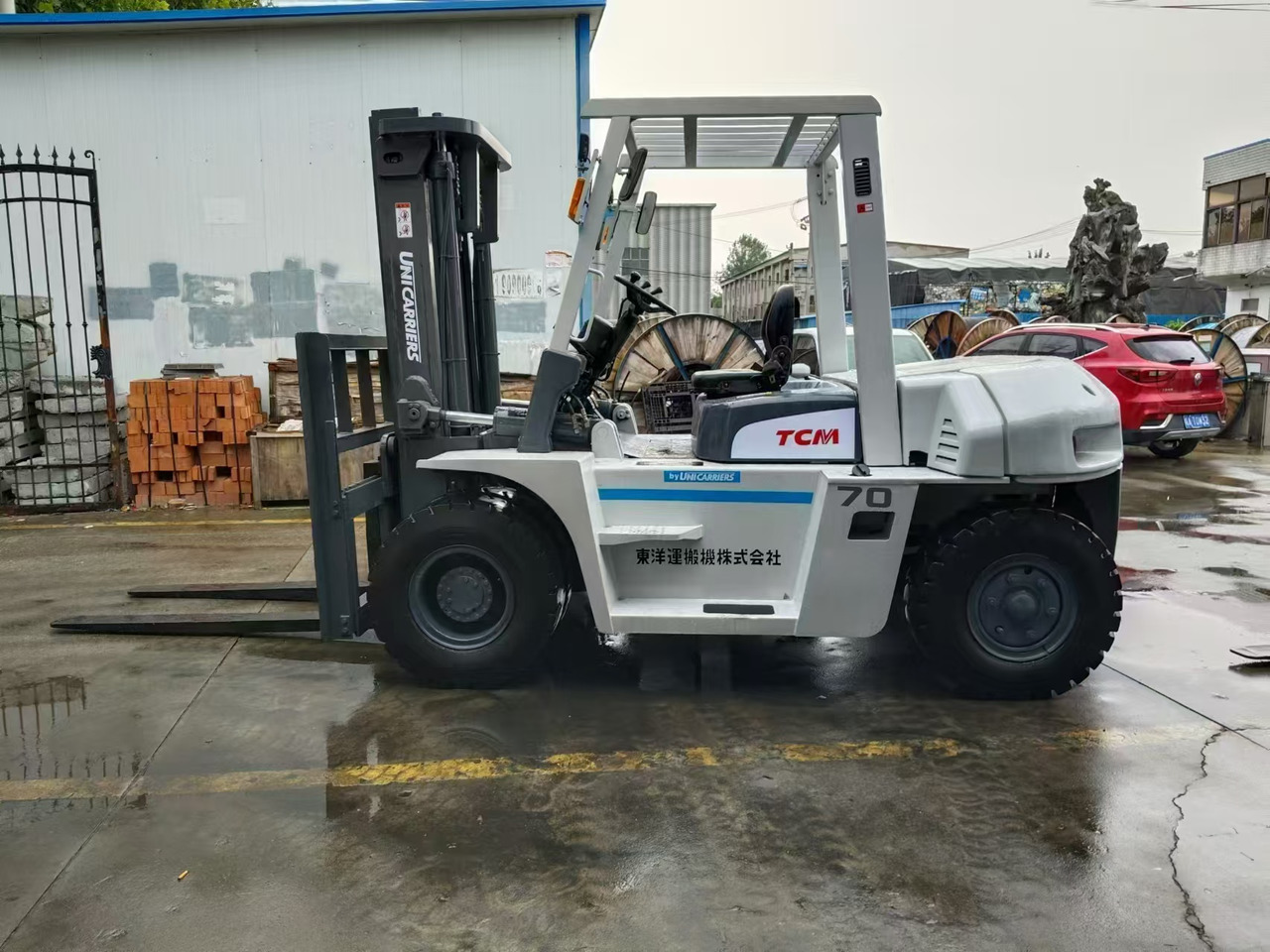Дизельный погрузчик TCM FD70 japan brand 7 ton forklift used Customizable mast clamp side shift: фото 6