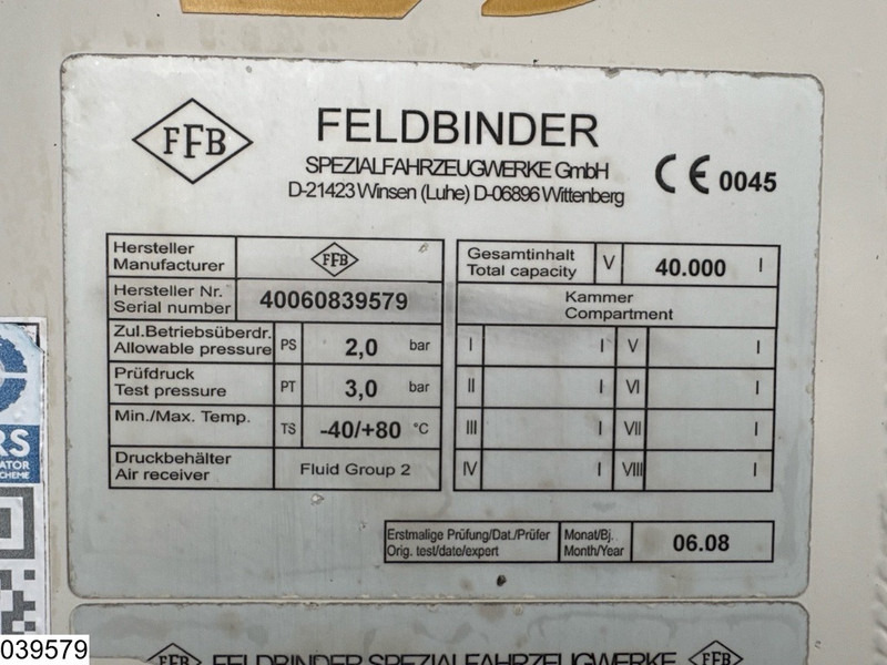 Feldbinder Silo 40.000 Liter, 3 Comp - Полуприцеп-цистерна: фото 4 Feldbinder Silo 40.000 Liter, 3 Comp - Полуприцеп-цистерна: фото 4