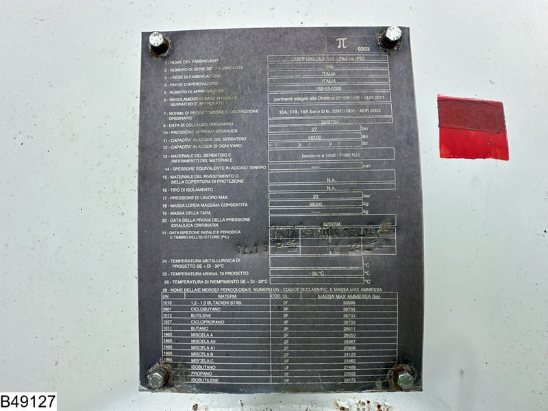 Полуприцеп-цистерна Macola Gas 56100 Liter, LPG GPL gas tank, Gaz, 1 Compartment: фото 11 Полуприцеп-цистерна Macola Gas 56100 Liter, LPG GPL gas tank, Gaz, 1 Compartment: фото 11