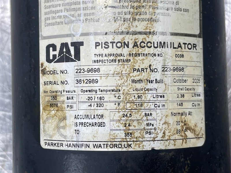 Cat 924G-223-9698-Piston accumulators/Kolbenspeicher - Гидравлика для Строительной техники: фото 3 Cat 924G-223-9698-Piston accumulators/Kolbenspeicher - Гидравлика для Строительной техники: фото 3