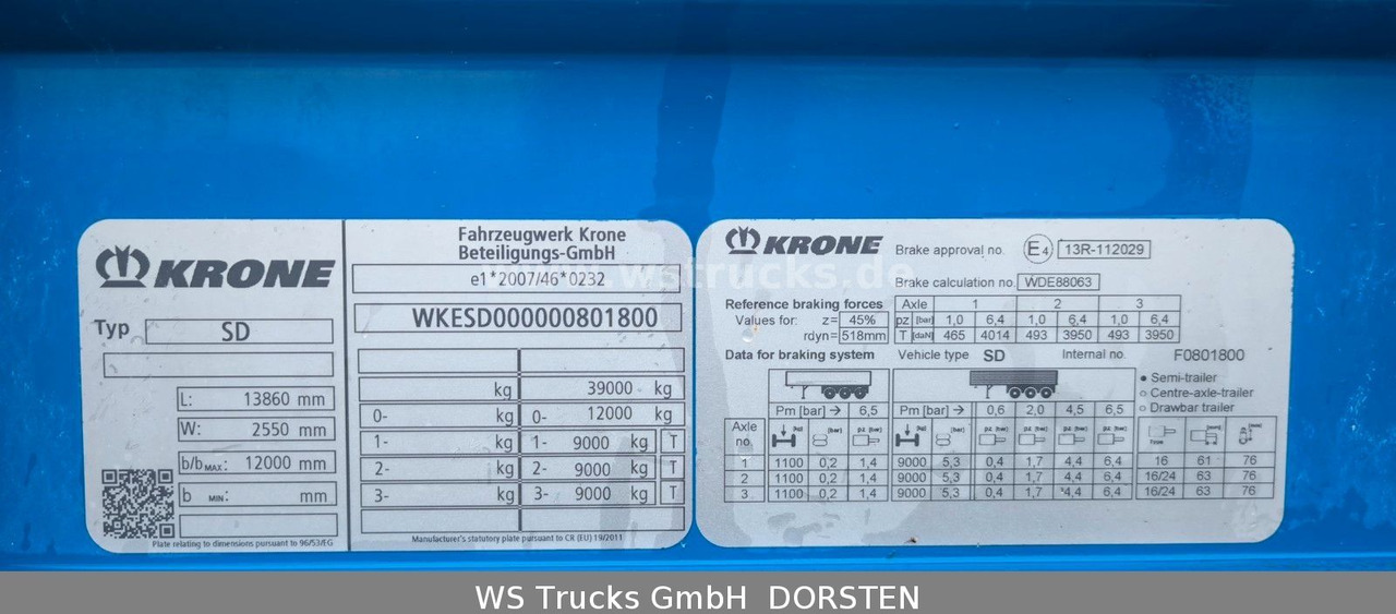 Krone SD 27 Planauflieger mit Edscha | ABS, EBS, XL - Тентованный полуприцеп: фото 3 Krone SD 27 Planauflieger mit Edscha | ABS, EBS, XL - Тентованный полуприцеп: фото 3