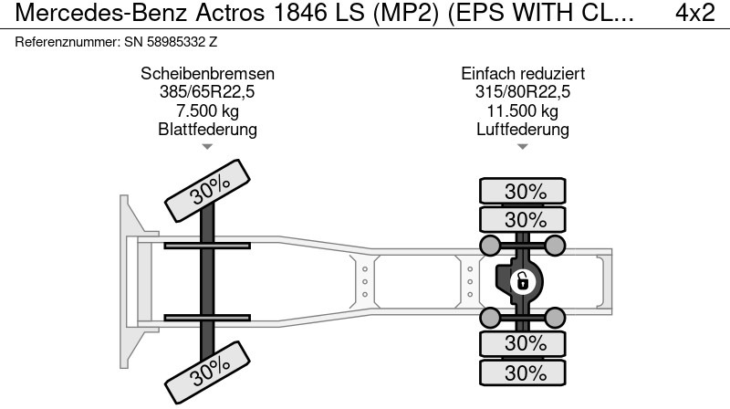 Тягач Mercedes-Benz Actros 1846 LS (MP2) (EPS WITH CLUTCH / RETARDER / 3-PEDALS/ AIRCONDITIONING / ETC): фото 14 Тягач Mercedes-Benz Actros 1846 LS (MP2) (EPS WITH CLUTCH / RETARDER / 3-PEDALS/ AIRCONDITIONING / ETC): фото 14