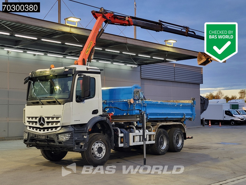 Mercedes-Benz Arocs 3343 6X4 Palfinger PK12.501 SLD Kran Crane 7m3 tipper Big-Axle Automatic Euro 6 - Самосвал, Автоманипулятор: фото 1 Mercedes-Benz Arocs 3343 6X4 Palfinger PK12.501 SLD Kran Crane 7m3 tipper Big-Axle Automatic Euro 6 - Самосвал, Автоманипулятор: фото 1