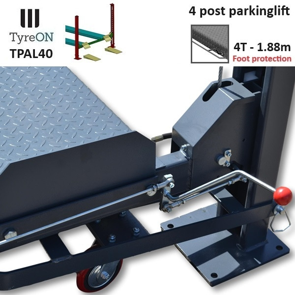 Оборудование для гаражей/ Мастерских TPAL40 mobile 4 post parking lift for car - 4T - Height 188 cm - Long 415 cm runways with automatic roll-off protection - 230V-1 phase - To park 2 vehicles on top of each: фото 10