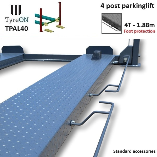 Оборудование для гаражей/ Мастерских TPAL40 mobile 4 post parking lift for car - 4T - Height 188 cm - Long 415 cm runways with automatic roll-off protection - 230V-1 phase - To park 2 vehicles on top of each: фото 8
