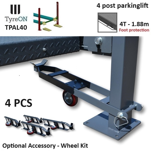 Оборудование для гаражей/ Мастерских TPAL40 mobile 4 post parking lift for car - 4T - Height 188 cm - Long 415 cm runways with automatic roll-off protection - 230V-1 phase - To park 2 vehicles on top of each: фото 11