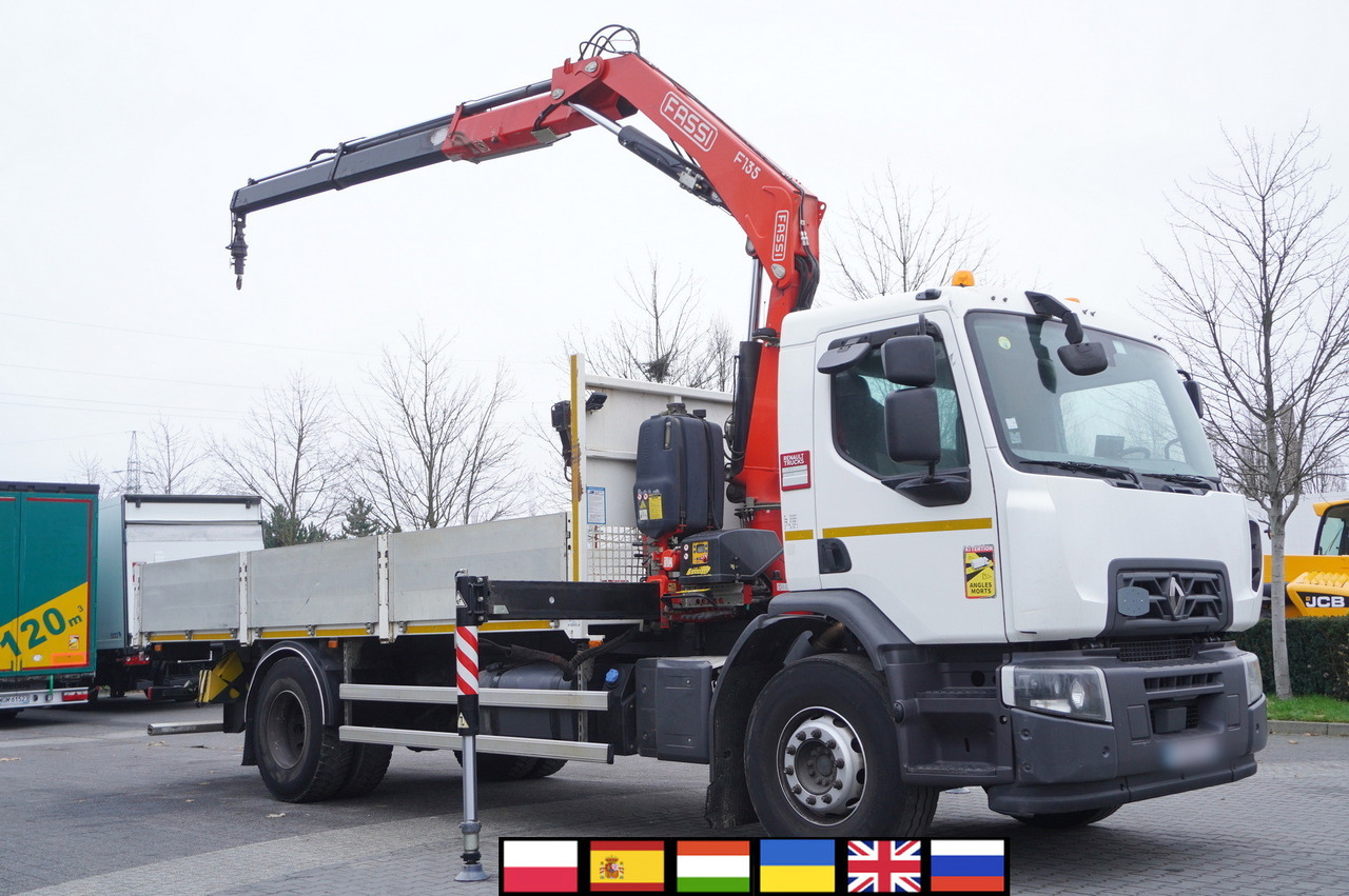RENAULT C280 DTI 8 / FASSI crane 5.6 T / 560 MTH / range 8 m / Flatbed 15 EPAL - Грузовик бортовой/ Платформа, Автоманипулятор: фото 1 RENAULT C280 DTI 8 / FASSI crane 5.6 T / 560 MTH / range 8 m / Flatbed 15 EPAL - Грузовик бортовой/ Платформа, Автоманипулятор: фото 1