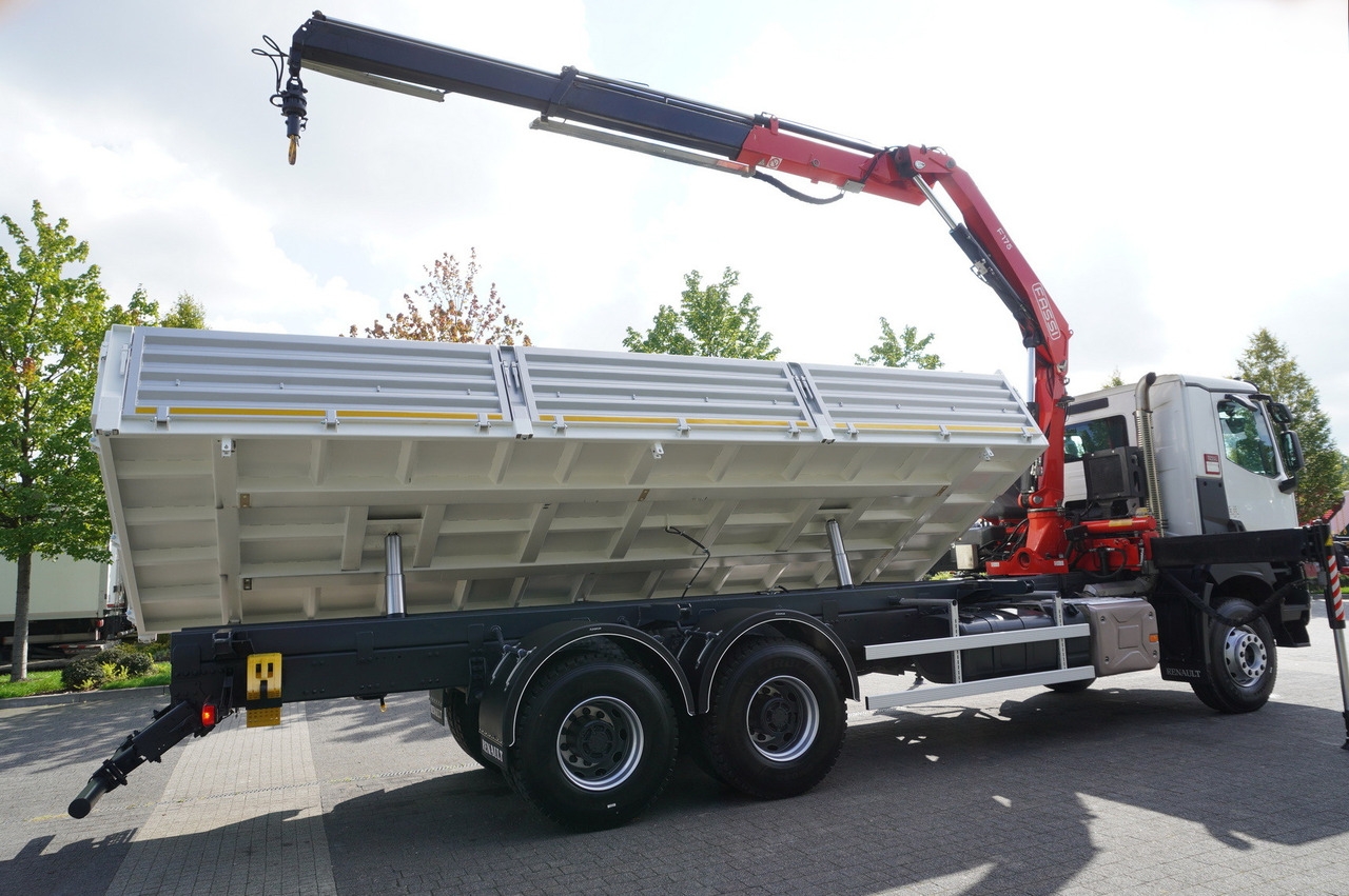 Самосвал, Автоманипулятор RENAULT K380 6×4 / FASSI F175 crane 7.85 t / 120 thousand km! / 2-sided tipper: фото 12