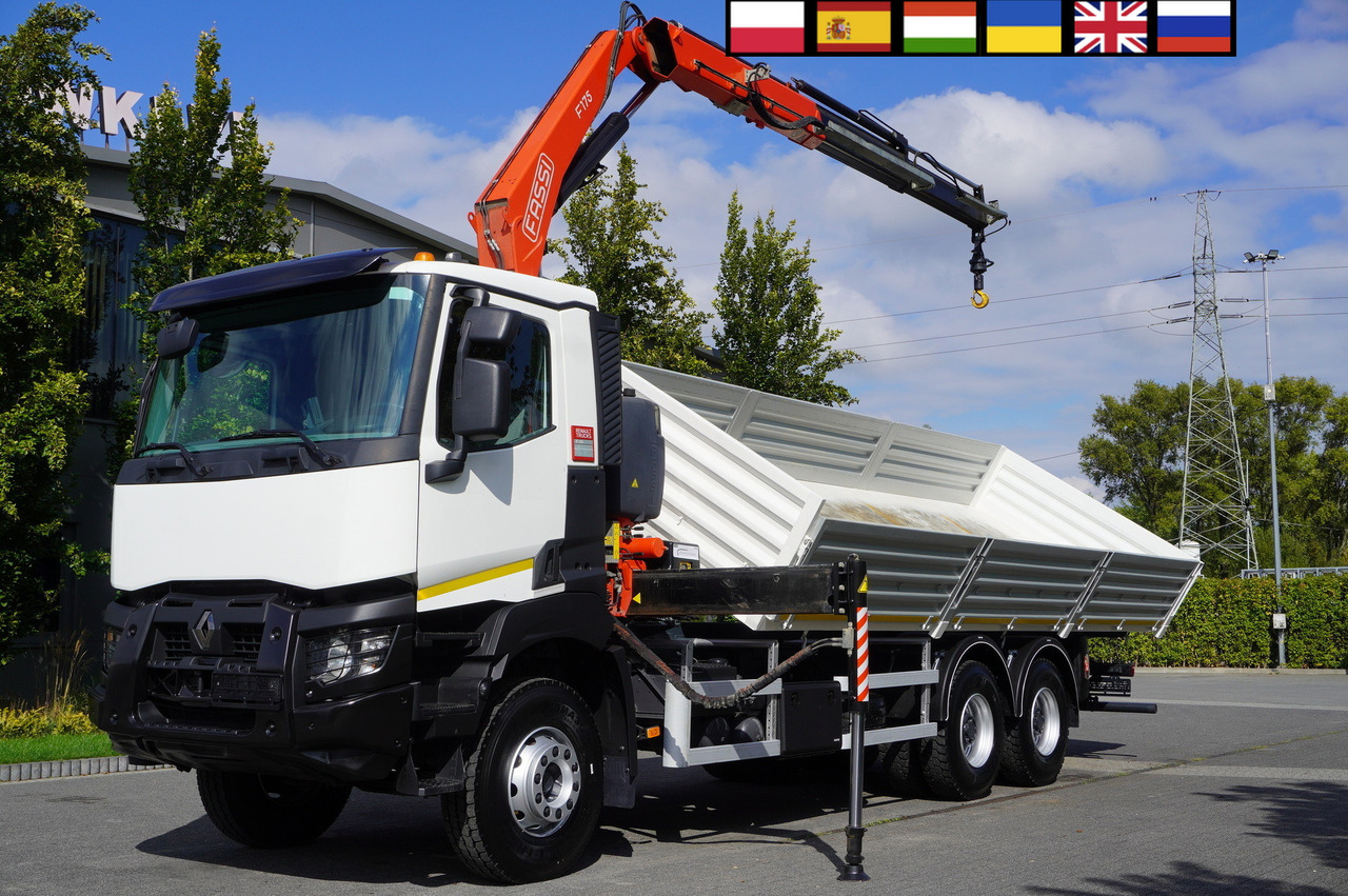 RENAULT K380 6×4 / FASSI F175 crane 7.85 t / 120 thousand km! / 2-sided tipper - Самосвал, Автоманипулятор: фото 1 RENAULT K380 6×4 / FASSI F175 crane 7.85 t / 120 thousand km! / 2-sided tipper - Самосвал, Автоманипулятор: фото 1