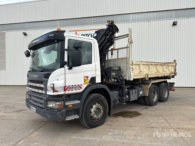 2008 Scania P380 2008 Hiab 166E-3 HIPRO 5700 kg ... Dump Truck with Crane - Самосвал, Автоманипулятор: фото 2 2008 Scania P380 2008 Hiab 166E-3 HIPRO 5700 kg ... Dump Truck with Crane - Самосвал, Автоманипулятор: фото 2