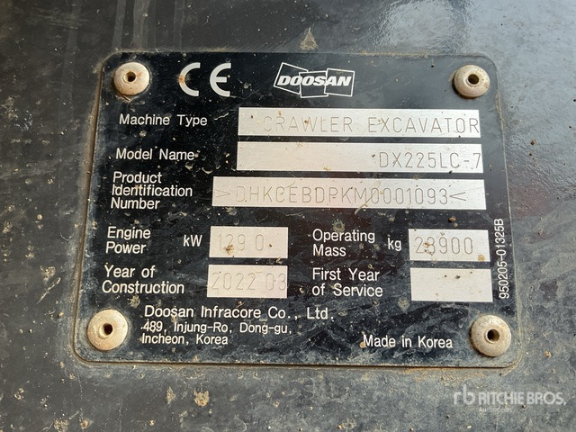 2022 Doosan DX225LC-7 Tracked Excavator - Гусеничный экскаватор: фото 2 2022 Doosan DX225LC-7 Tracked Excavator - Гусеничный экскаватор: фото 2