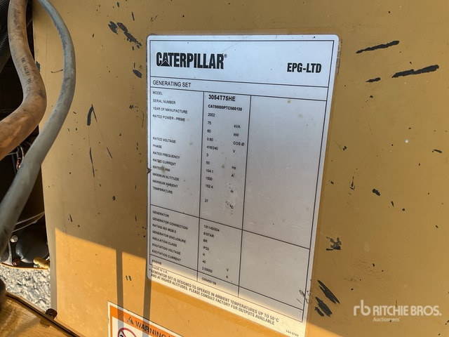 Электрогенератор 2002 Cat 75 kVA Skid-Mounted Generator Set: фото 6