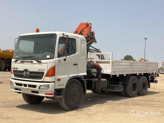 2007 Hino 500 Palfinger PK1000 4.5 ton Knuckl ... Flatbed Truck with Crane - Грузовик бортовой/ Платформа, Автоманипулятор: фото 1 2007 Hino 500 Palfinger PK1000 4.5 ton Knuckl ... Flatbed Truck with Crane - Грузовик бортовой/ Платформа, Автоманипулятор: фото 1