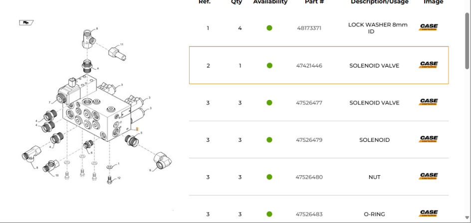 Case 47421446 - Гидравлический клапан для Строительной техники: фото 1 Case 47421446 - Гидравлический клапан для Строительной техники: фото 1
