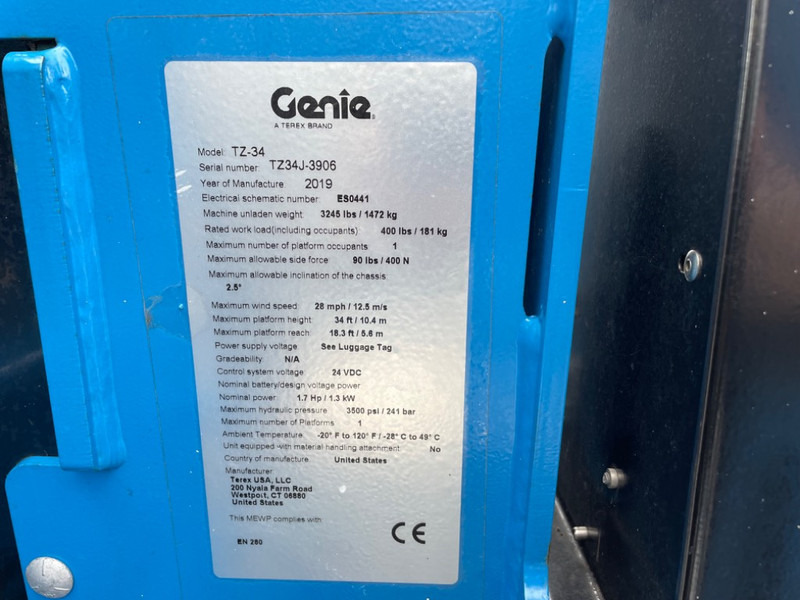 Genie TZ 34/20 - Прицепной подъемник: фото 3 Genie TZ 34/20 - Прицепной подъемник: фото 3