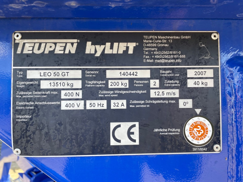 Teupen Leo 50 GT - Коленчатый подъемник, Спайдер-вышка: фото 3 Teupen Leo 50 GT - Коленчатый подъемник, Спайдер-вышка: фото 3