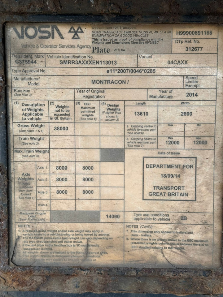 Полуприцеп-рефрижератор 2016 Montracon 13.6m Fridge Trailer – 5578: фото 8 Полуприцеп-рефрижератор 2016 Montracon 13.6m Fridge Trailer – 5578: фото 8