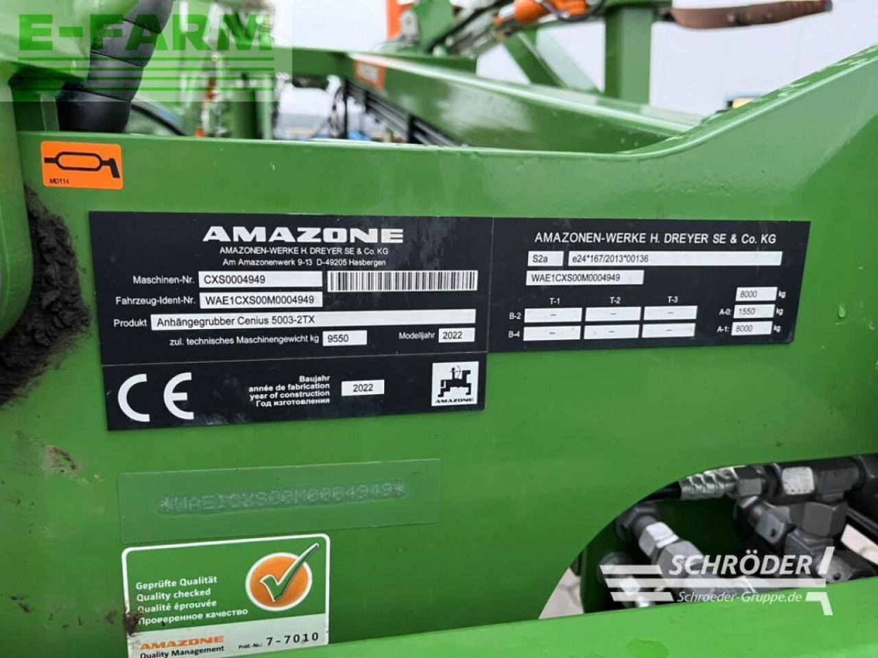 Amazone cenius 5003-2tx - Культиватор: фото 3 Amazone cenius 5003-2tx - Культиватор: фото 3