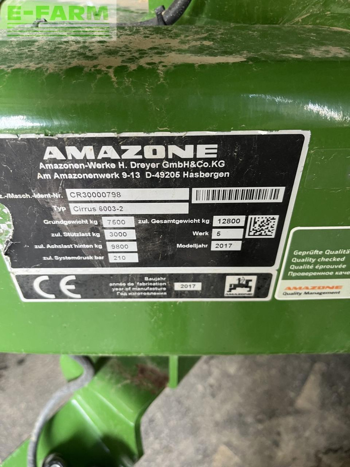 Amazone cirrus 6003-2 - Сеялка: фото 1 Amazone cirrus 6003-2 - Сеялка: фото 1