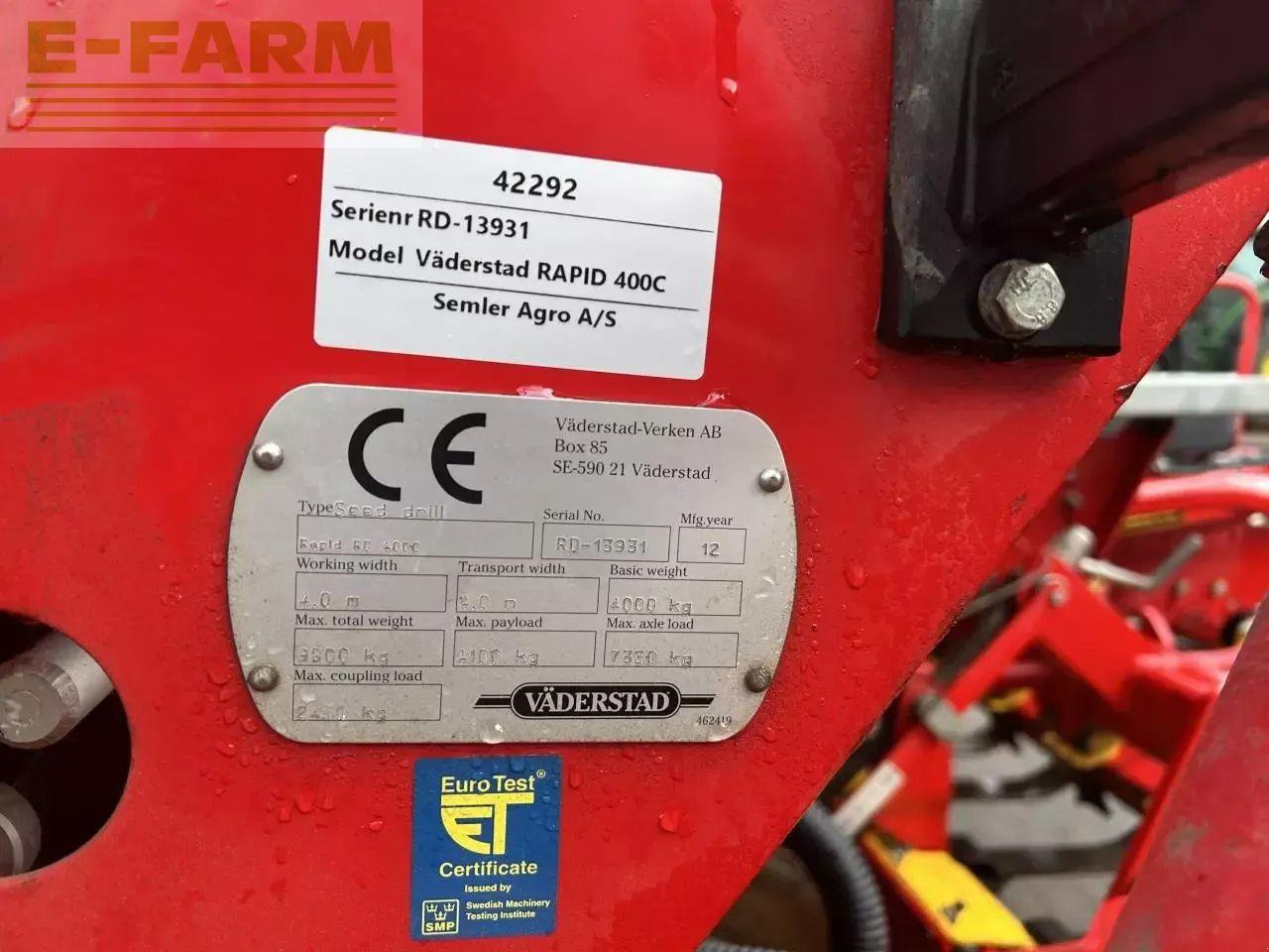Väderstad rapid 400c - Посевной комплекс: фото 3 Väderstad rapid 400c - Посевной комплекс: фото 3