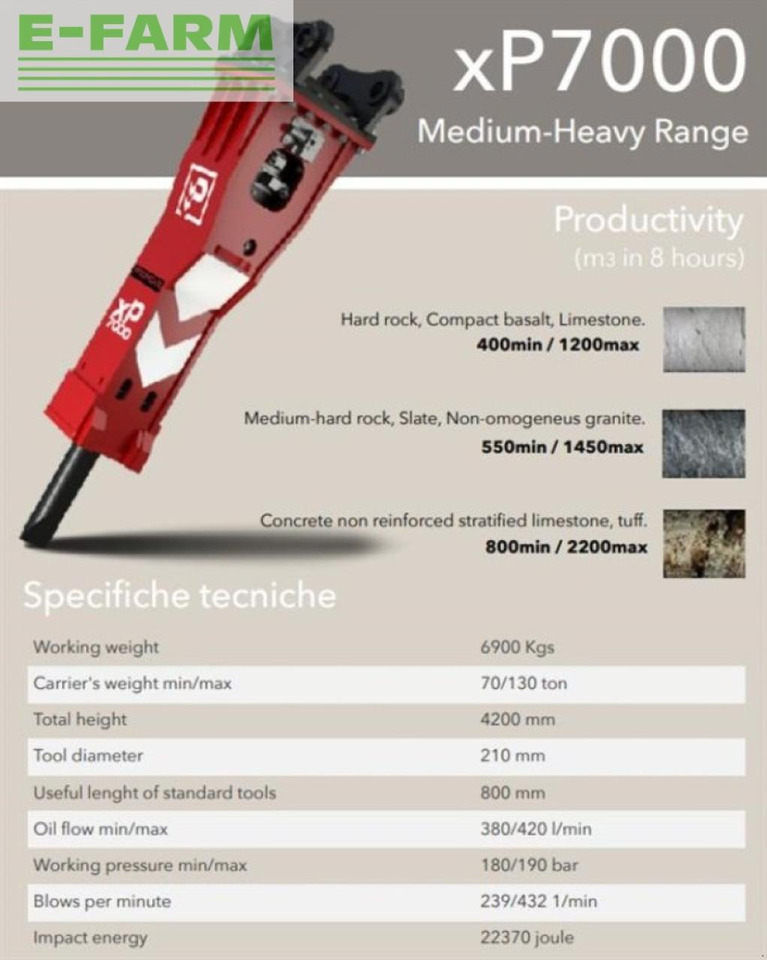 Xp7000 - Гидромолот для Строительной техники: фото 2 Xp7000 - Гидромолот для Строительной техники: фото 2